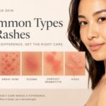 Sweat acne and heat rash skin conditions